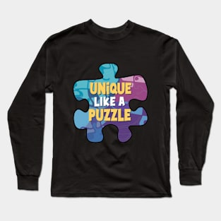 Unique like a puzzle -  Autism awareness Long Sleeve T-Shirt
